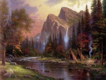 his birthday gift Painting - The Mountains Declares His Glory Thomas Kinkade